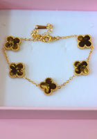 Golden Brown Lucky Clover Bracelet