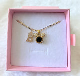 Black Mouse Necklace With Initial