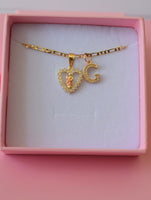 Small Tricolor Saint Jude Heart & Initial