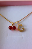 Diamond Cherry With Initial (Box Chain)