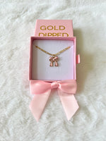 Pink Bow (Figaro Chain)