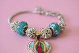 Icy Blue Mary Charm Bracelet