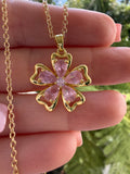 Pink Pear Flower Necklace