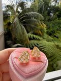Baguette Heart Earrings (white)