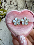 Enamel Flower Studs (teal)