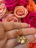 Peachy Pink Flower Earrings