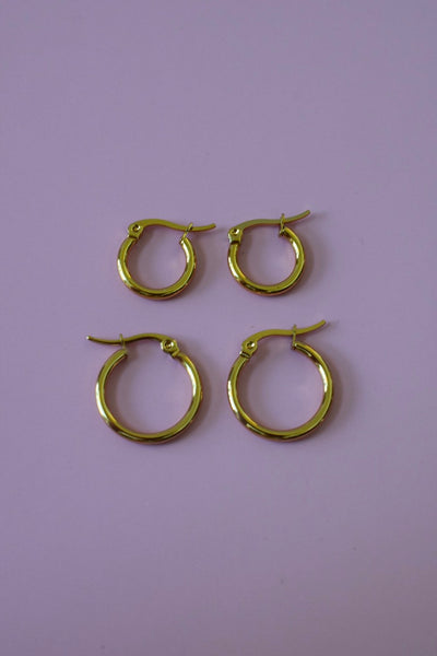 Gold Huggies In 2 Sizes