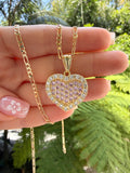 Smaller Fancy Heart Necklace (Pink)
