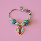 Icy Blue Mary Charm Bracelet