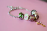 Pink Cross Charm Bracelet
