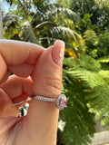 White Gold Halo Ring (Pink)