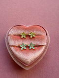 Dainty Daisy Studs (green or blue)