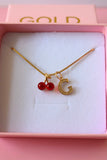 Diamond Cherry With Initial (Box Chain)