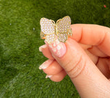 Diamond Butterfly Ring (Pink)