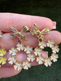 Floral Chandelier Earrings (yellow or beige)