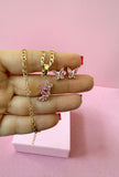 Pink Butterfly Set (Figaro Chain)