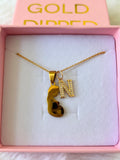 Pregnancy Necklace With Initial (Rolo Chain)