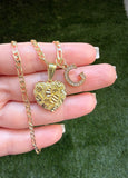 Larger High Shine Nugget Heart & Initial