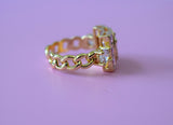 Adjustable Pink Mary Ring