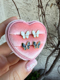 Enamel Butterfly Studs (Black Or White)