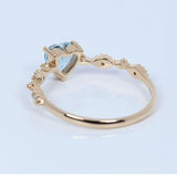 Vintage Blue Heart Ring In 2 Styles