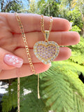 Smaller Fancy Heart Necklace (Pink)