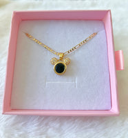 Black Diamond Mouse Necklace