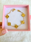 Gold Lucky Clover Bracelet