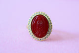 Red Adjustable Mary Ring