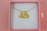 Diamond Kitty Kat & Initial (Rolo Chain)
