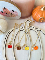 Colorful Pumpkin With Initial (Rolo Chain)