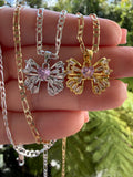 Silver Or Pink Icy Bow