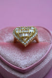 Iced Out Heart Ring