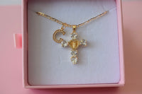 Heart Mary Cross & Initial (White)