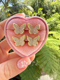 Diamond Butterfly Studs