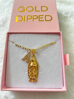 Classic Virgin Mary And Initial Necklace