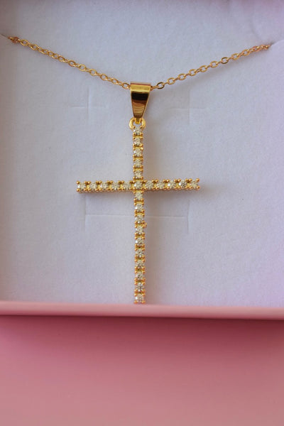 Large Diamond Cross (Rolo Chain)