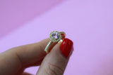 Gold Halo Ring (Pink)