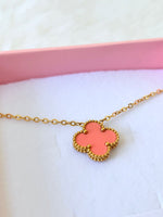 Dusty Rose Clover Necklace