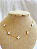 White 5 Clover Necklace