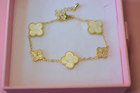 Icy White Clover Bracelet