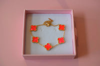 Hot Pink Lucky Clover Bracelet