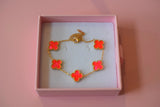 Hot Pink Lucky Clover Bracelet