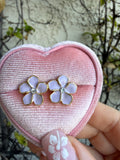 Enamel Flower Studs (lilac)
