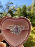 Vintage Style Amethyst Bow Ring