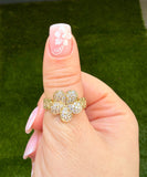 Diamond Flower Ring (White)