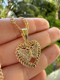 Fancy Butterfly Heart Necklace
