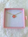 Dusty Rose Clover Necklace