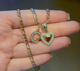Garnet Heart & Initial