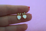 Dainty Bow & Heart Studs